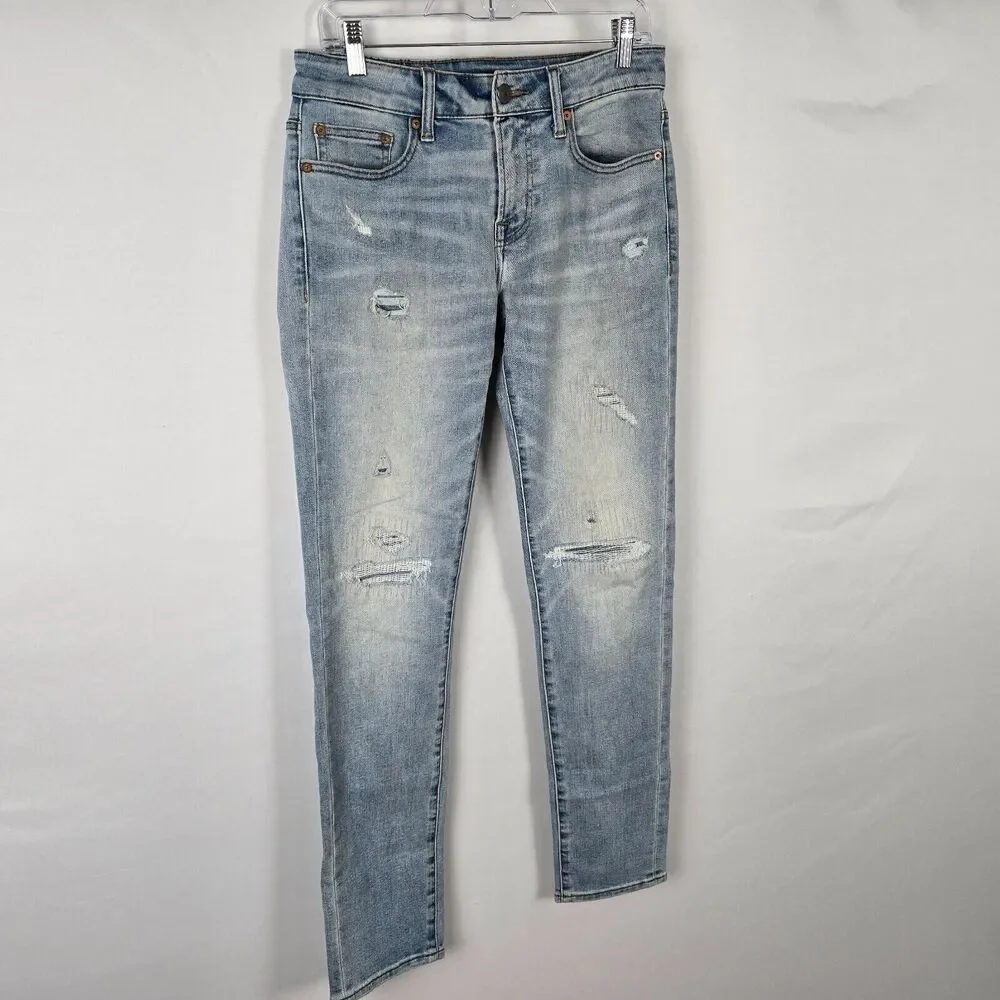 American Eagle Jeans Men's 30 x 32 Blue Skinny Distressed Next Level AirFlex